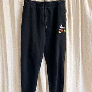 Disney Black Sweatpants with Mickey Design